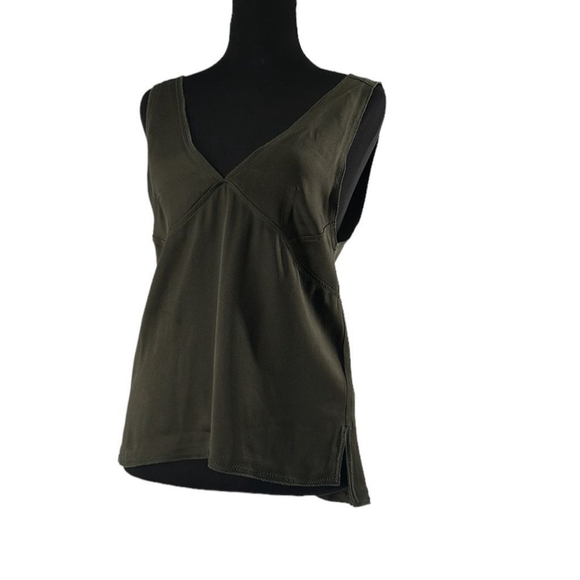 Zara camisole tank top v neck olive green satin academia preppy shirt sz xs NWT - Picture 7 of 9